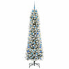 Kunstig juletre Grønn og hvit 210 cm PVC og Metall og Plast