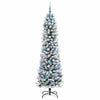 Kunstig juletre Grønn og hvit 210 cm PVC og Metall og Plast