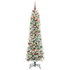 Kunstig juletre Grønn og hvit 210 cm PVC og Metall og Plast