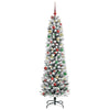 Kunstig juletre Grønn og hvit 210 cm PVC og Metall og Plast