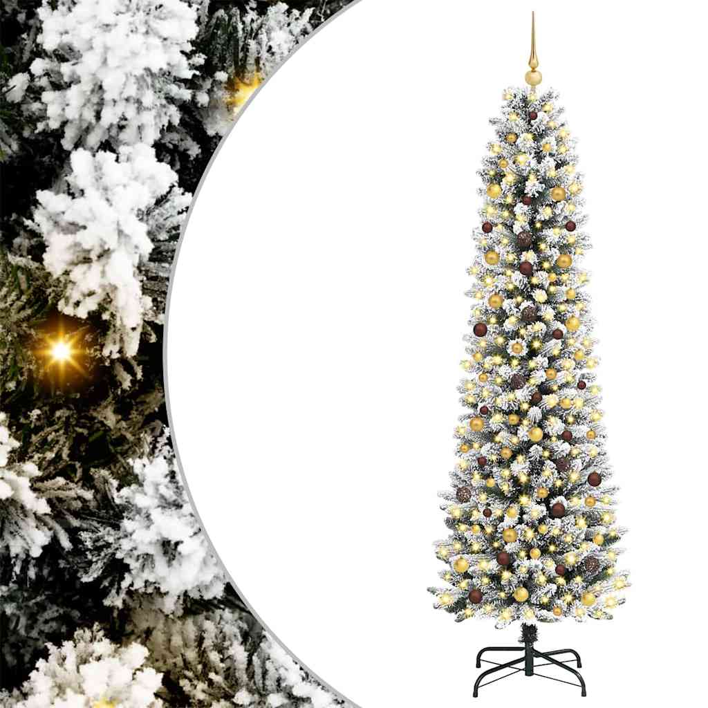 Kunstig juletre Hvit 240 cm PVC og Metall og Plast