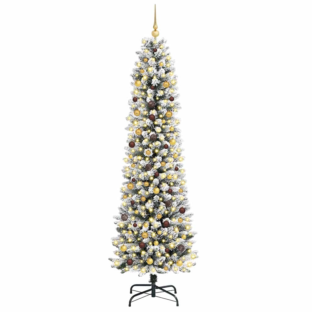 Kunstig juletre Hvit 240 cm PVC og Metall og Plast