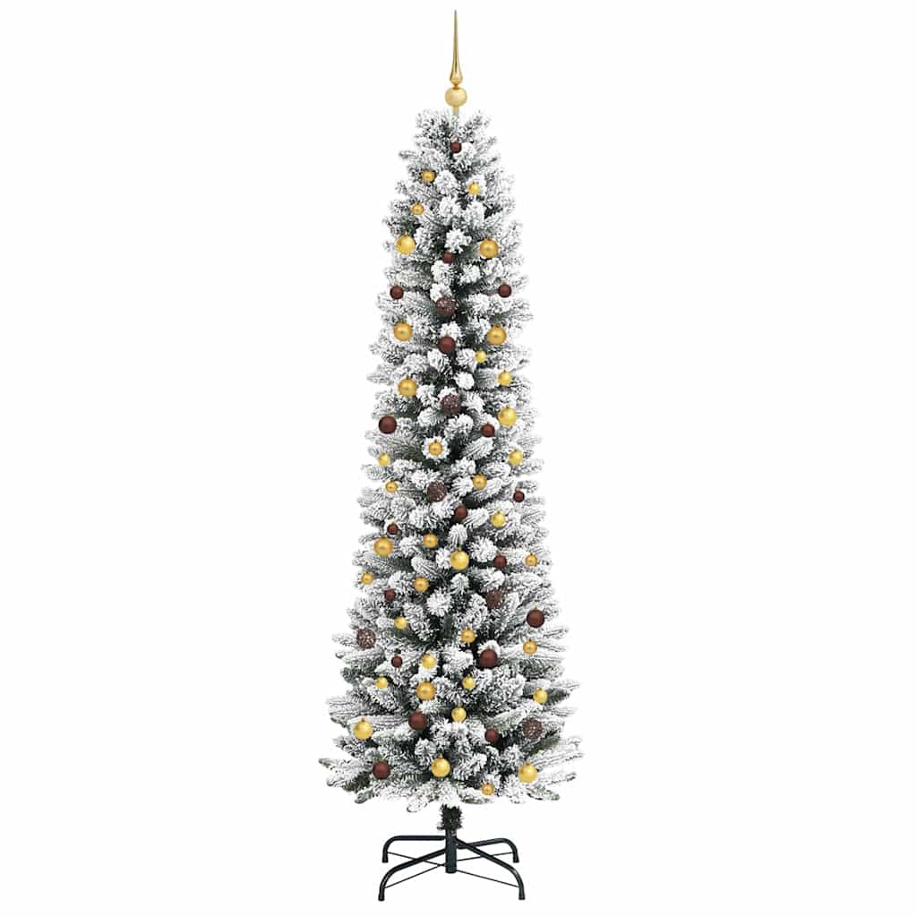 Kunstig juletre Hvit 240 cm PVC og Metall og Plast