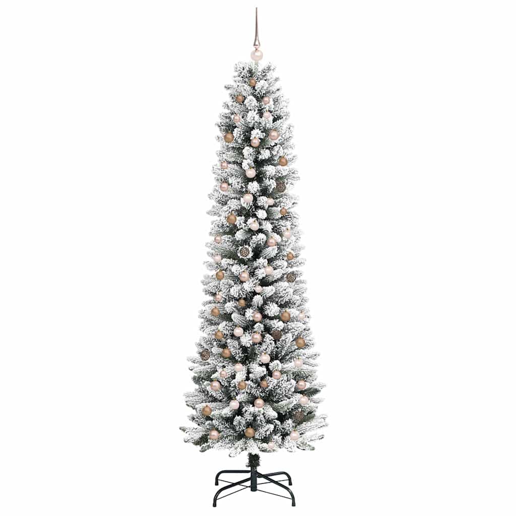 Kunstig juletre med 300 LED Hvit 240 cm PVC og Metall og Plast