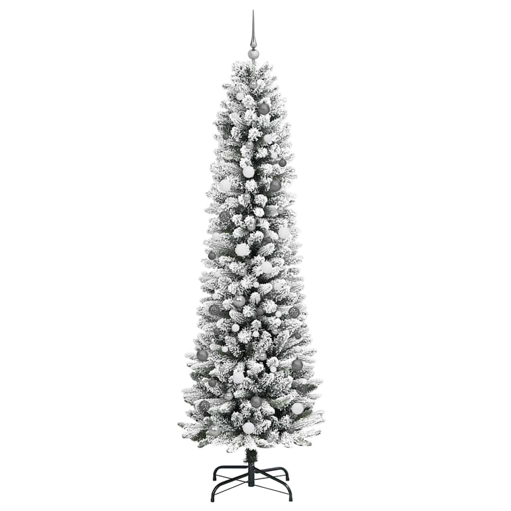 Kunstig juletre med 300 LED Hvit 240 cm PVC og Metall og Plast