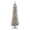 Kunstig juletre Grønn og hvit 240 cm PVC og Metall og Plast