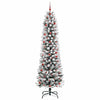 Kunstig juletre Grønn og hvit 240 cm PVC og Metall og Plast