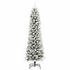 Kunstig juletre Grønn og hvit 240 cm PVC og Metall og Plast