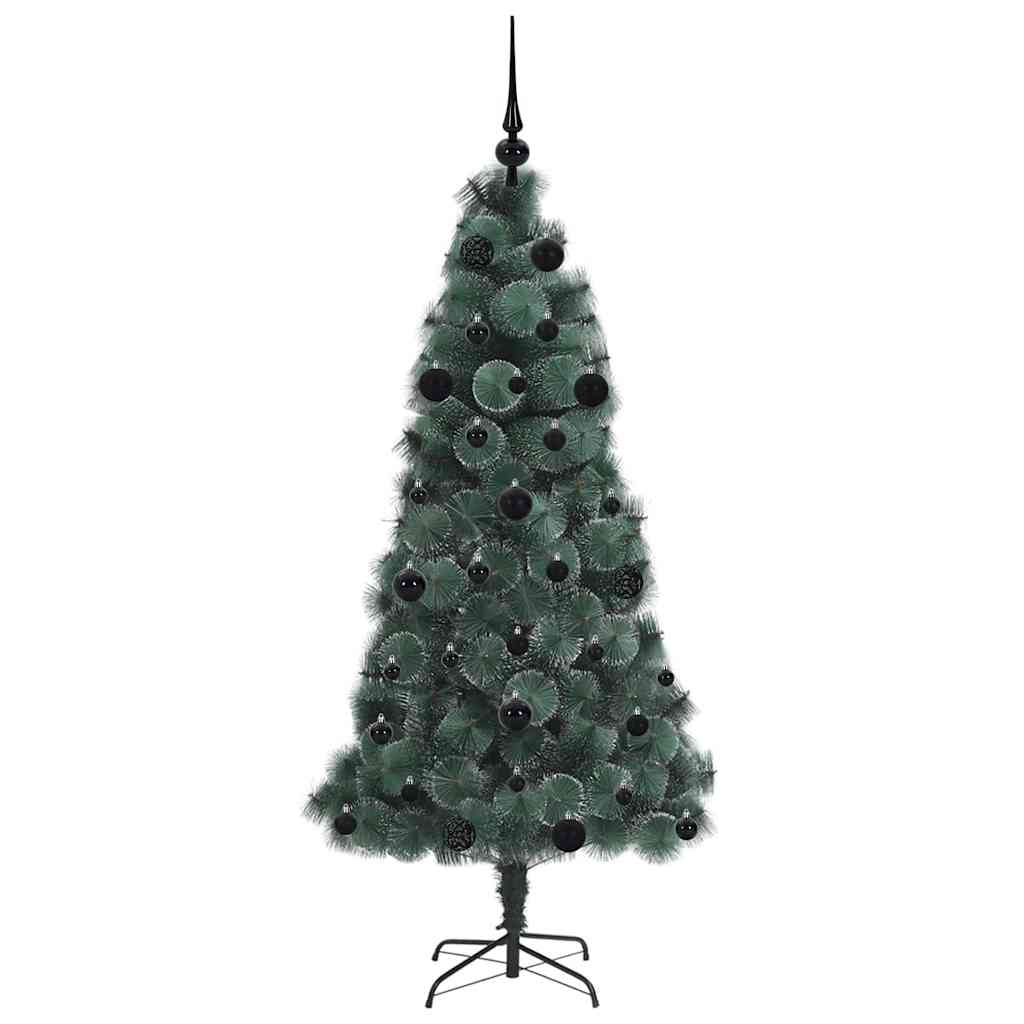 Kunstig Forhåndslaget Juletre med Kule Sett grønn 150 cm PET