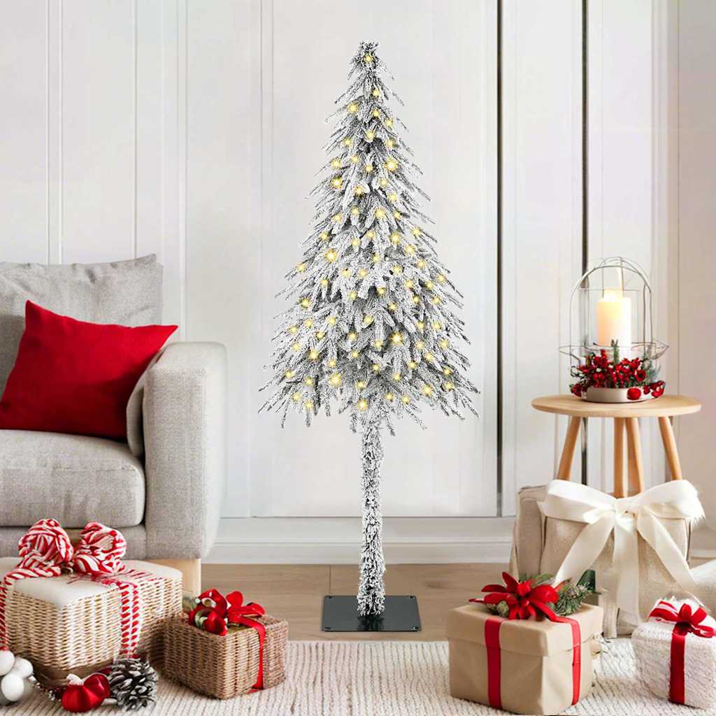 Juletre med 150 LED med stativ Hvit 120 cm PE og stål