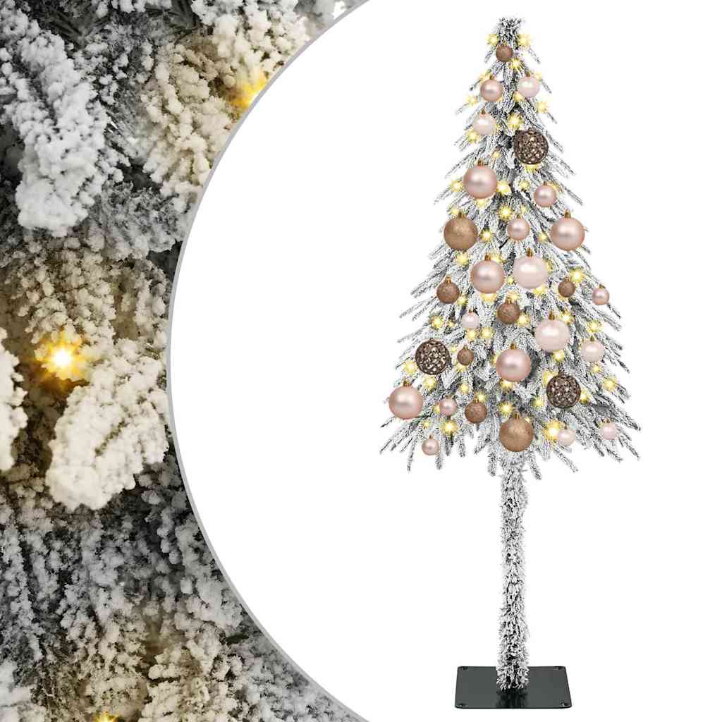 Juletre med 150 LED med stativ Hvit 120 cm PE og stål