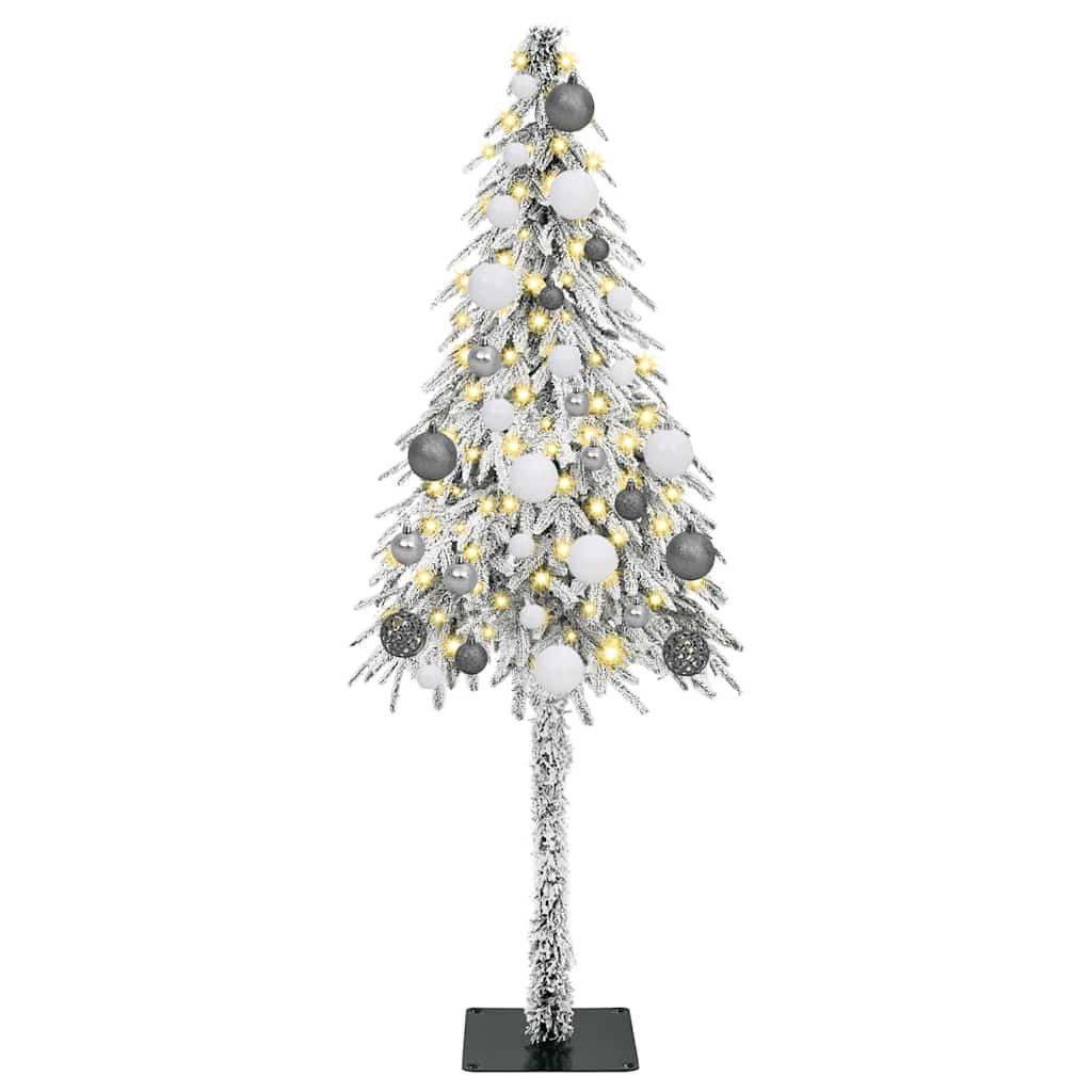 Juletre med 150 LED med stativ Hvit 120 cm PE og stål