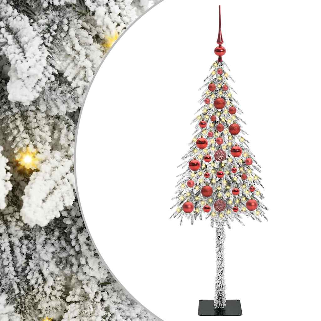Juletre med 150 LED med stativ Hvit 120 cm PE og stål