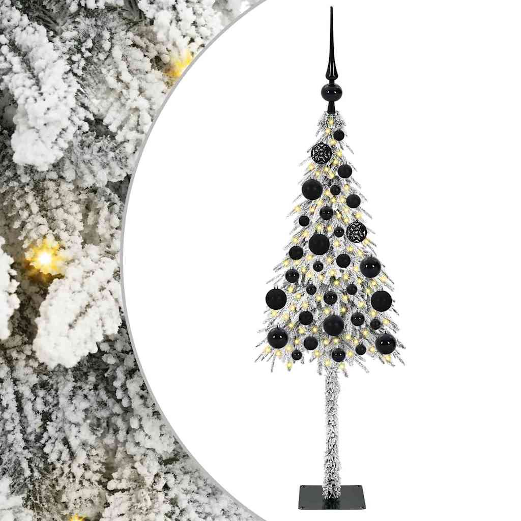 Juletre med 150 LED med stativ Hvit 120 cm PE og stål