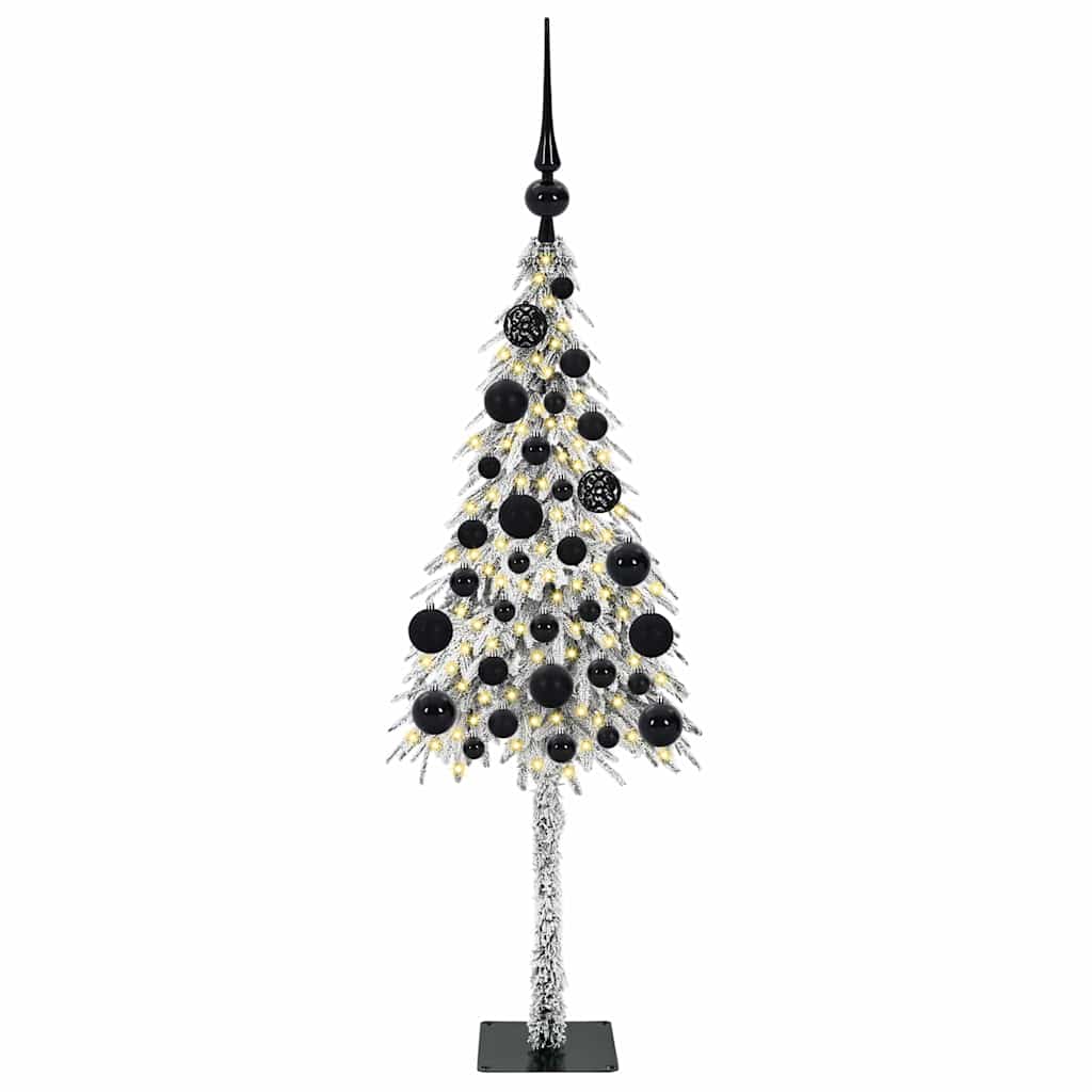 Juletre med 150 LED med stativ Hvit 120 cm PE og stål