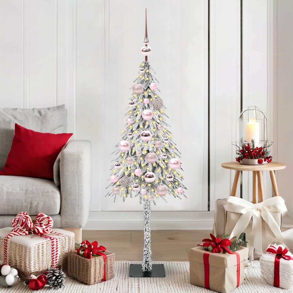Juletre med 150 LED med stativ Hvit 120 cm PE og stål