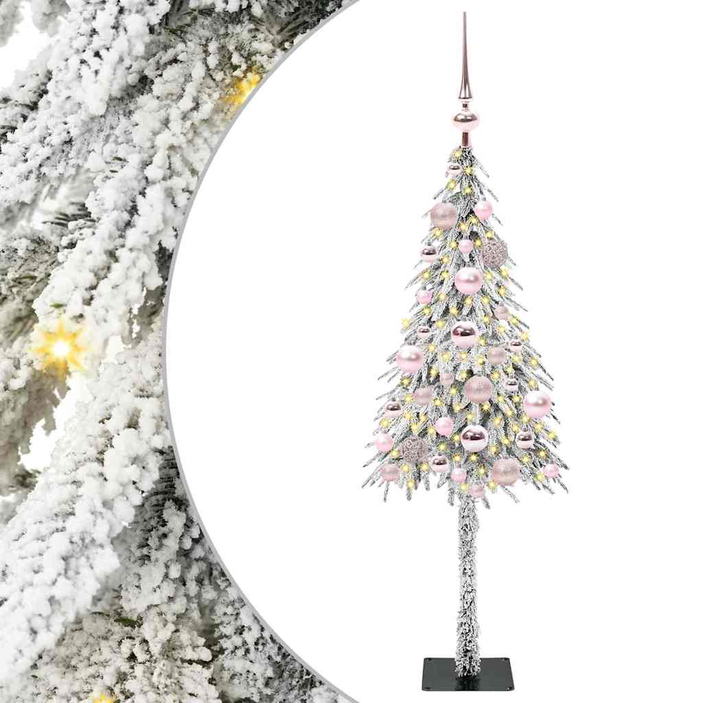 Juletre med 150 LED med stativ Hvit 120 cm PE og stål