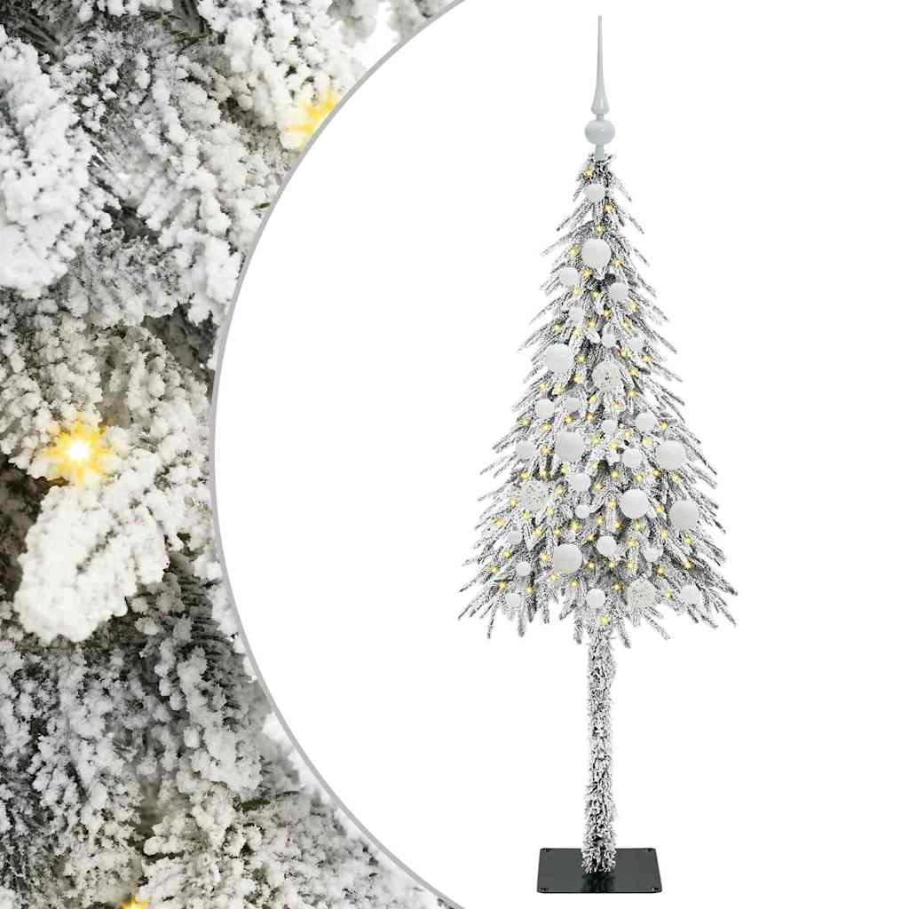 Juletre med 150 LED med stativ Hvit 120 cm PE og stål