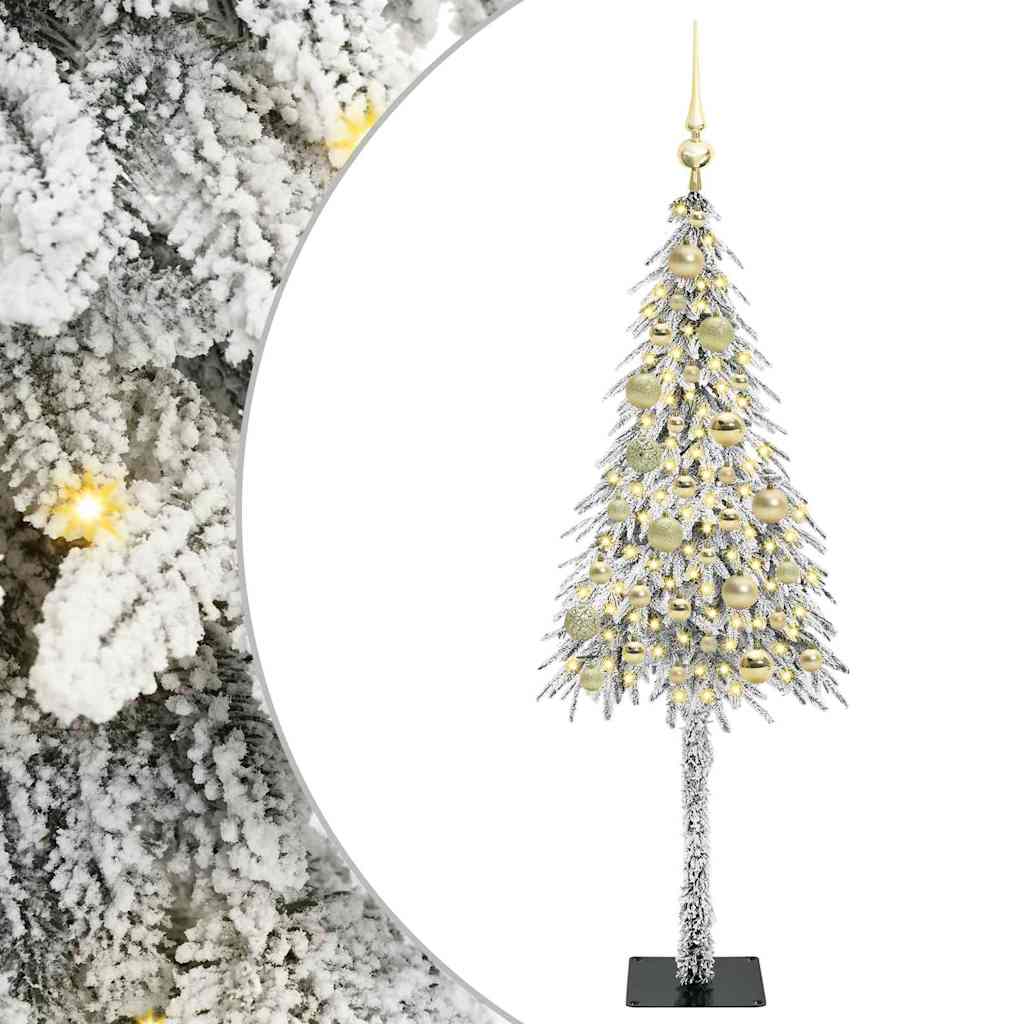 Juletre med 150 LED med stativ Hvit 120 cm PE og stål