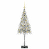 Juletre med 150 LED med stativ Hvit 120 cm PE og stål