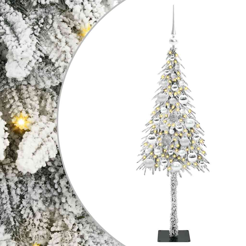 Juletre med 150 LED med stativ Hvit 120 cm PE og stål