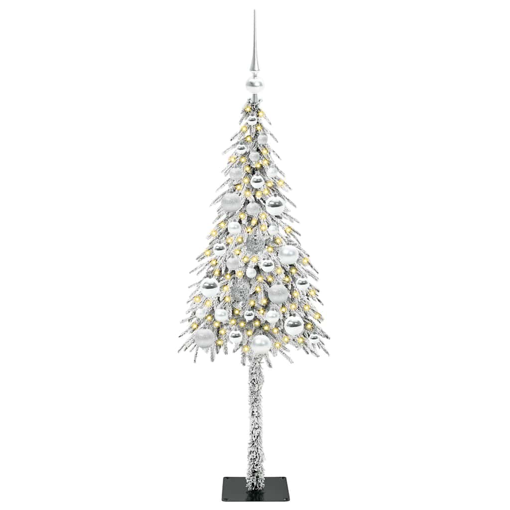 Juletre med 150 LED med stativ Hvit 120 cm PE og stål