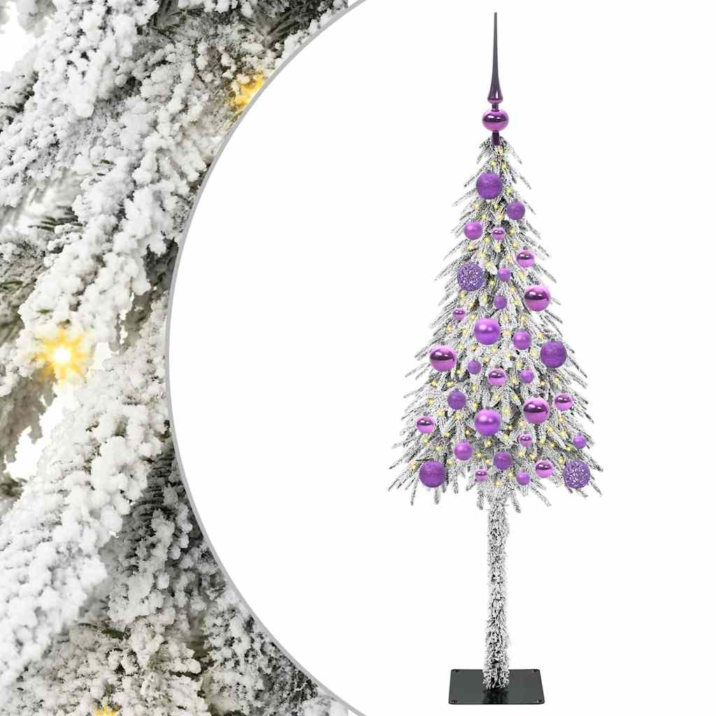 Juletre med 150 LED med stativ Hvit 120 cm PE og stål
