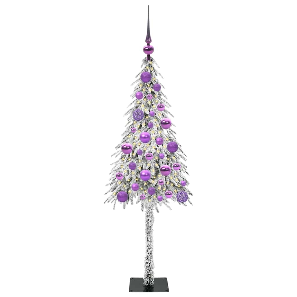 Juletre med 150 LED med stativ Hvit 120 cm PE og stål