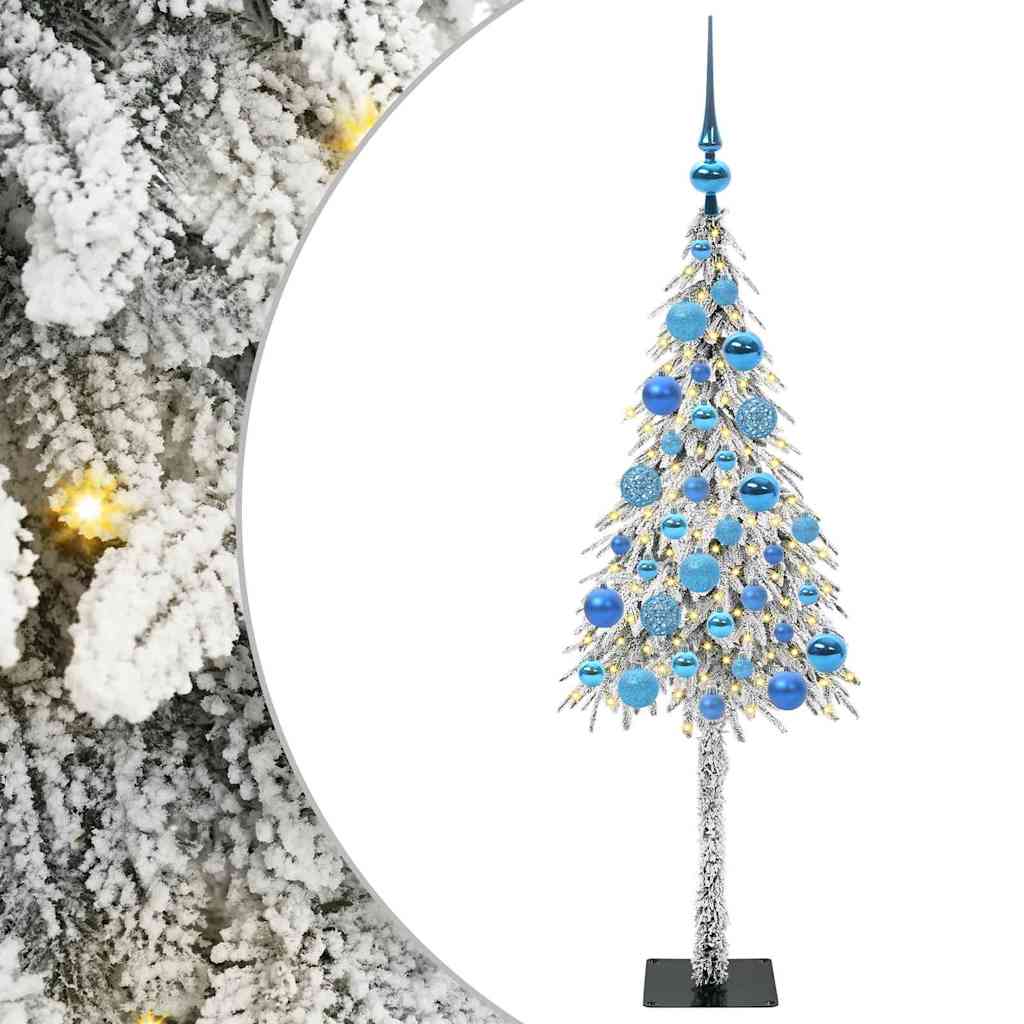 Juletre med 150 LED med stativ Hvit 120 cm PE og stål
