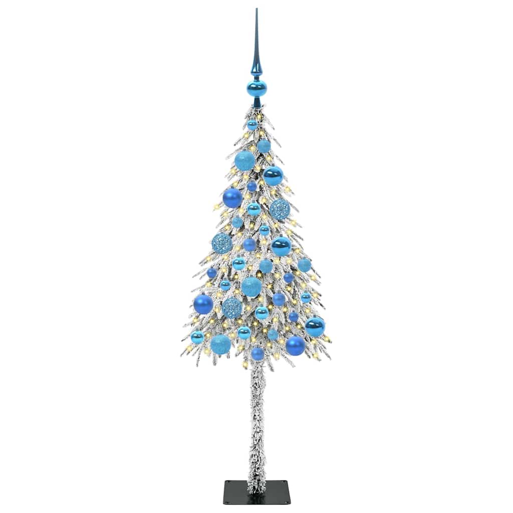 Juletre med 150 LED med stativ Hvit 120 cm PE og stål