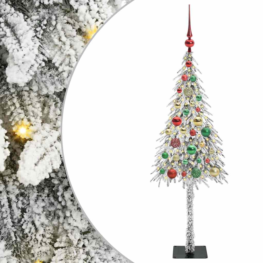 Juletre med 150 LED med stativ Hvit 120 cm PE og stål