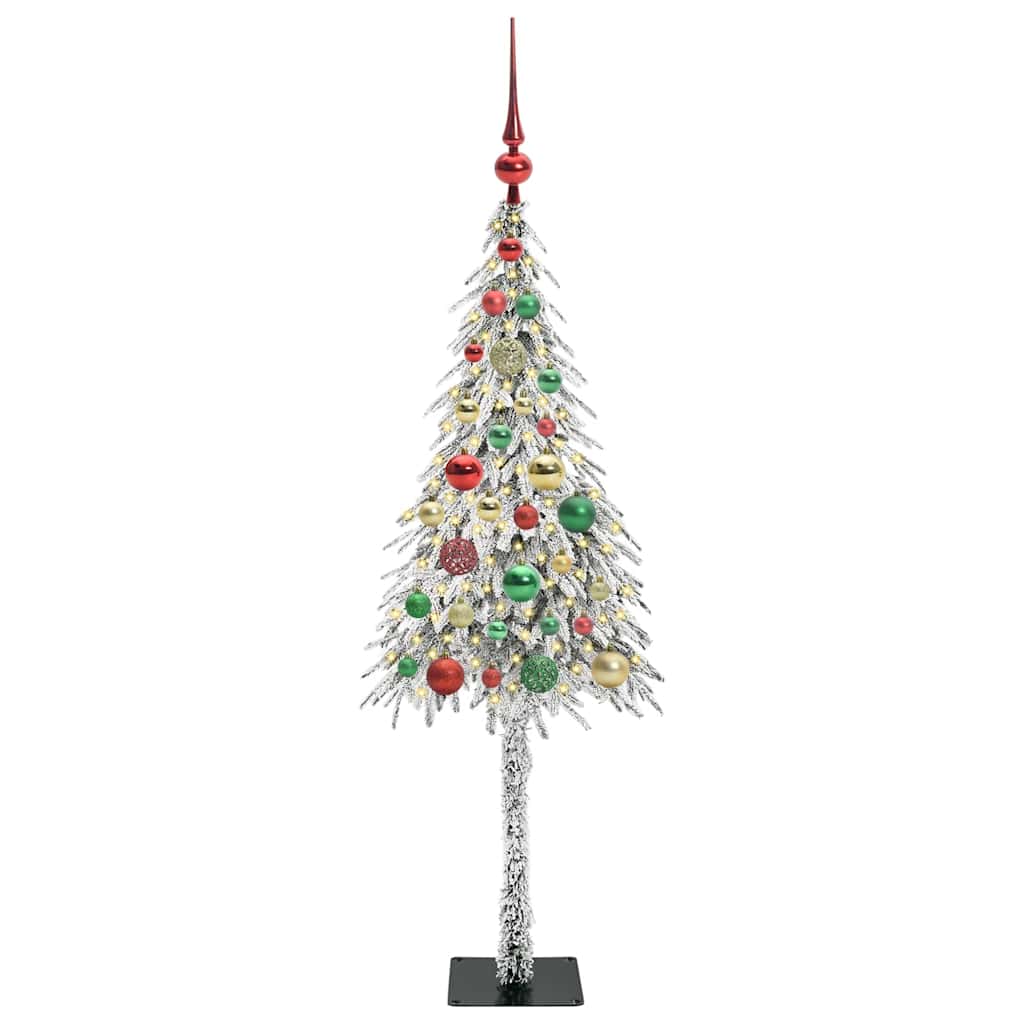 Juletre med 150 LED med stativ Hvit 120 cm PE og stål