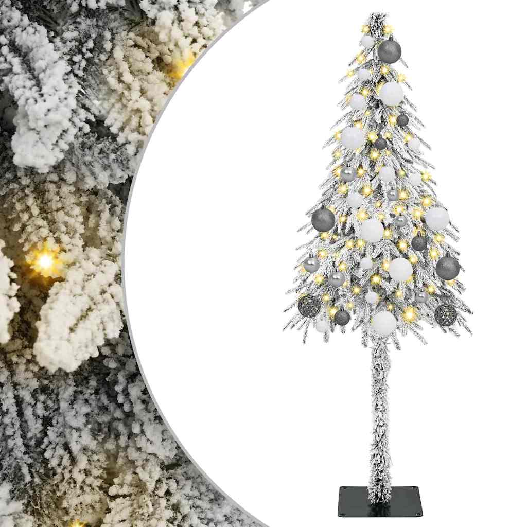 Juletre med 150 LED med stativ Hvit 150 cm PE og stål
