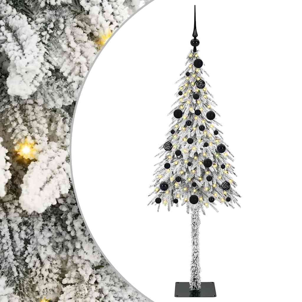 Juletre med 150 LED med stativ Hvit 150 cm PE og stål