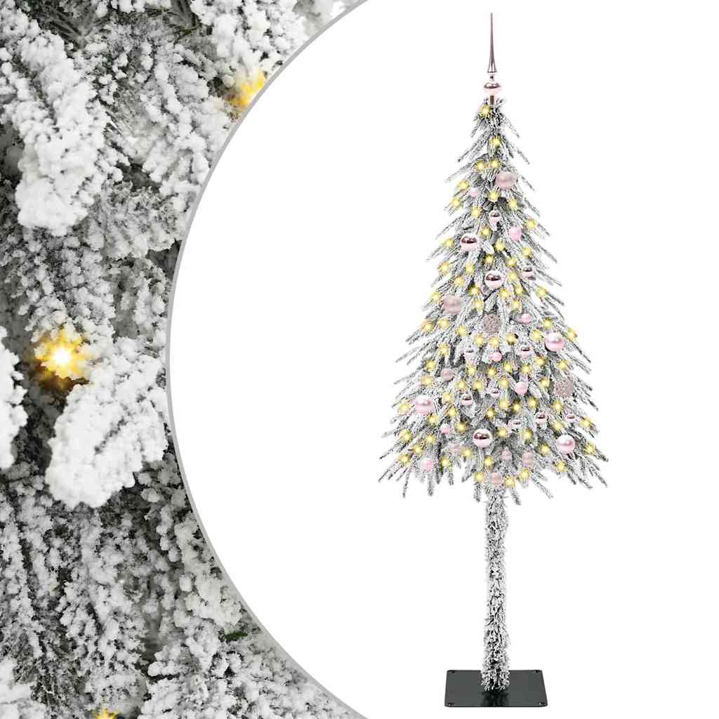 Juletre med 150 LED med stativ Hvit 150 cm PE og stål