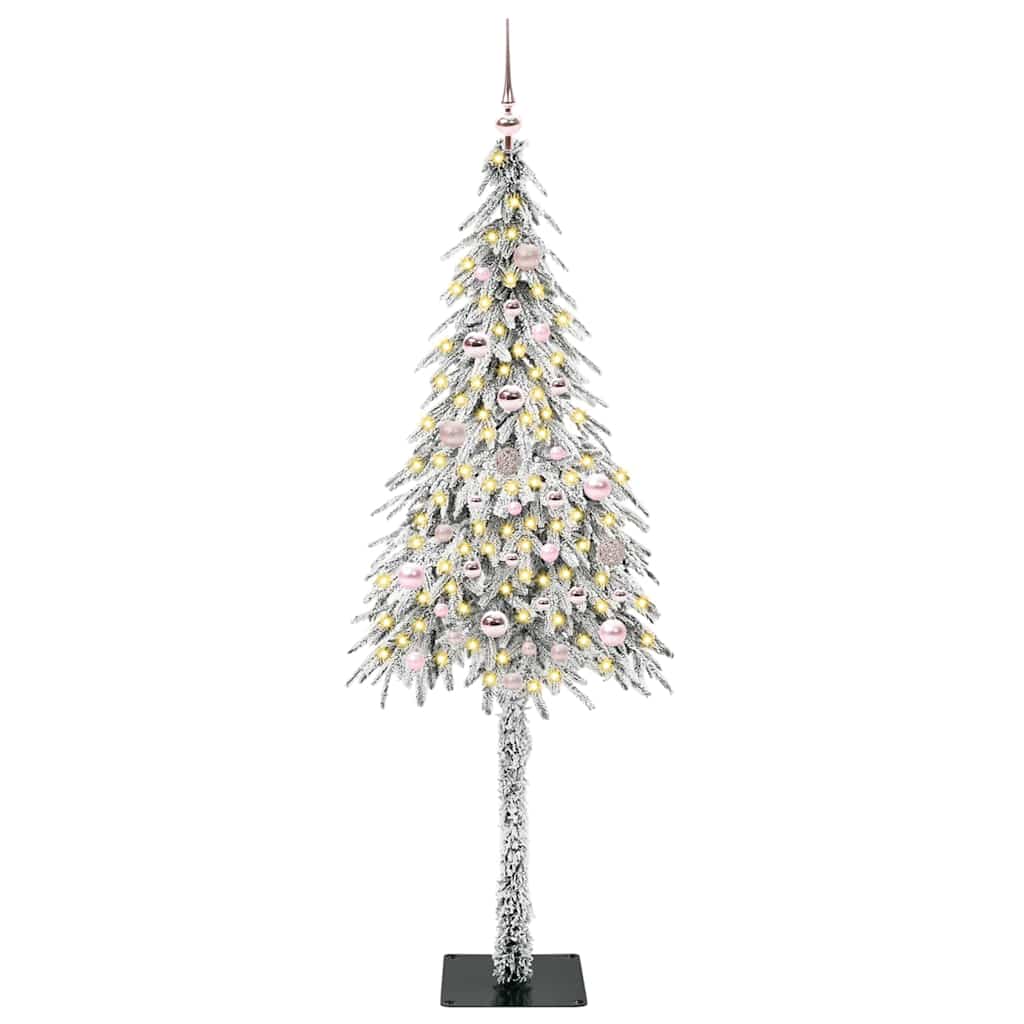 Juletre med 150 LED med stativ Hvit 150 cm PE og stål