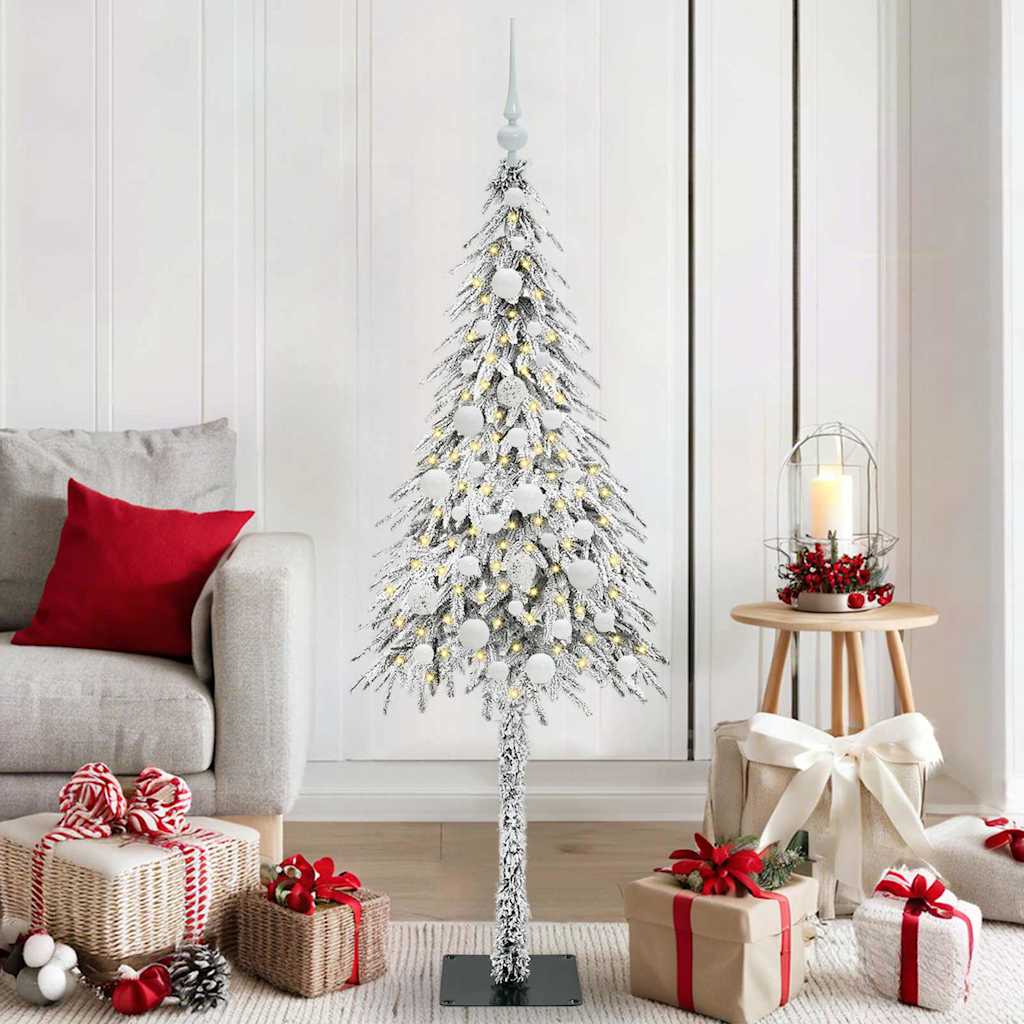 Juletre med 150 LED med stativ Hvit 150 cm PE og stål
