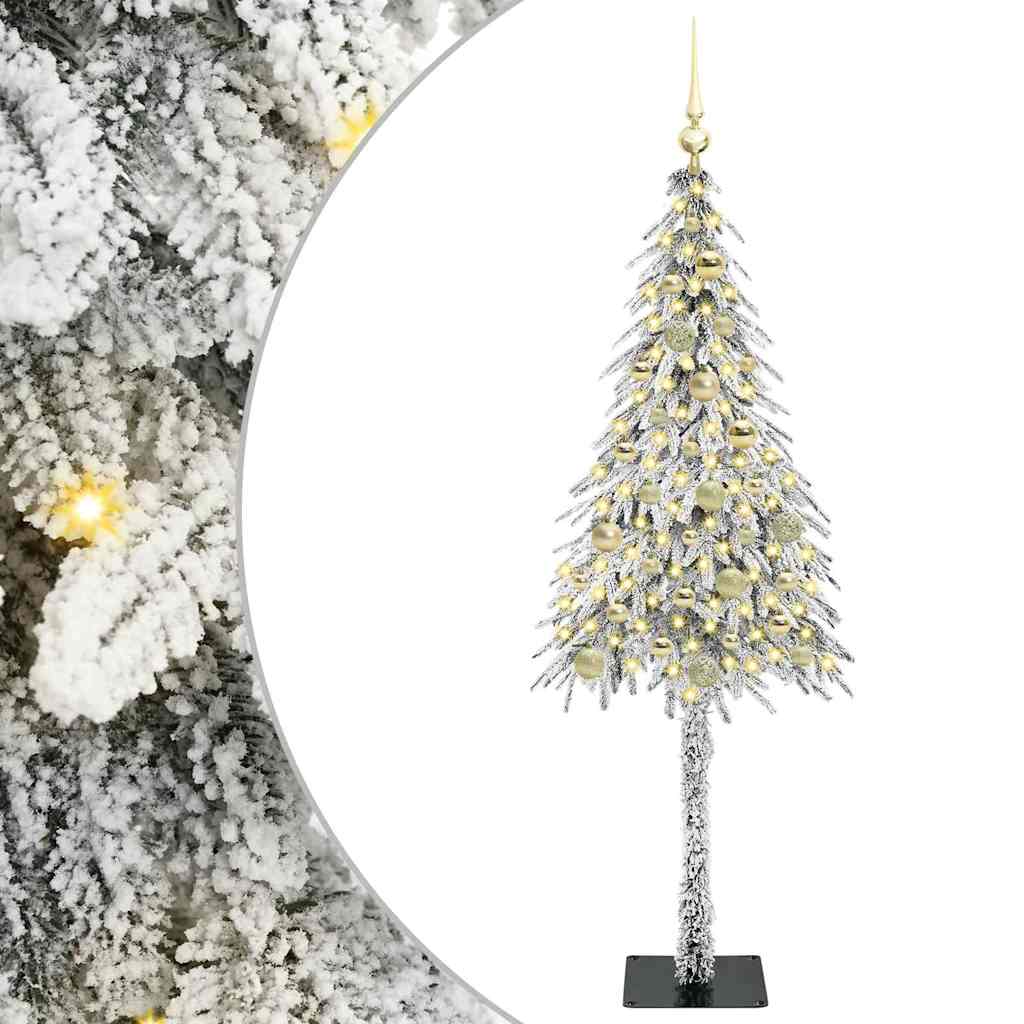 Juletre med 150 LED med stativ Hvit 150 cm PE og stål