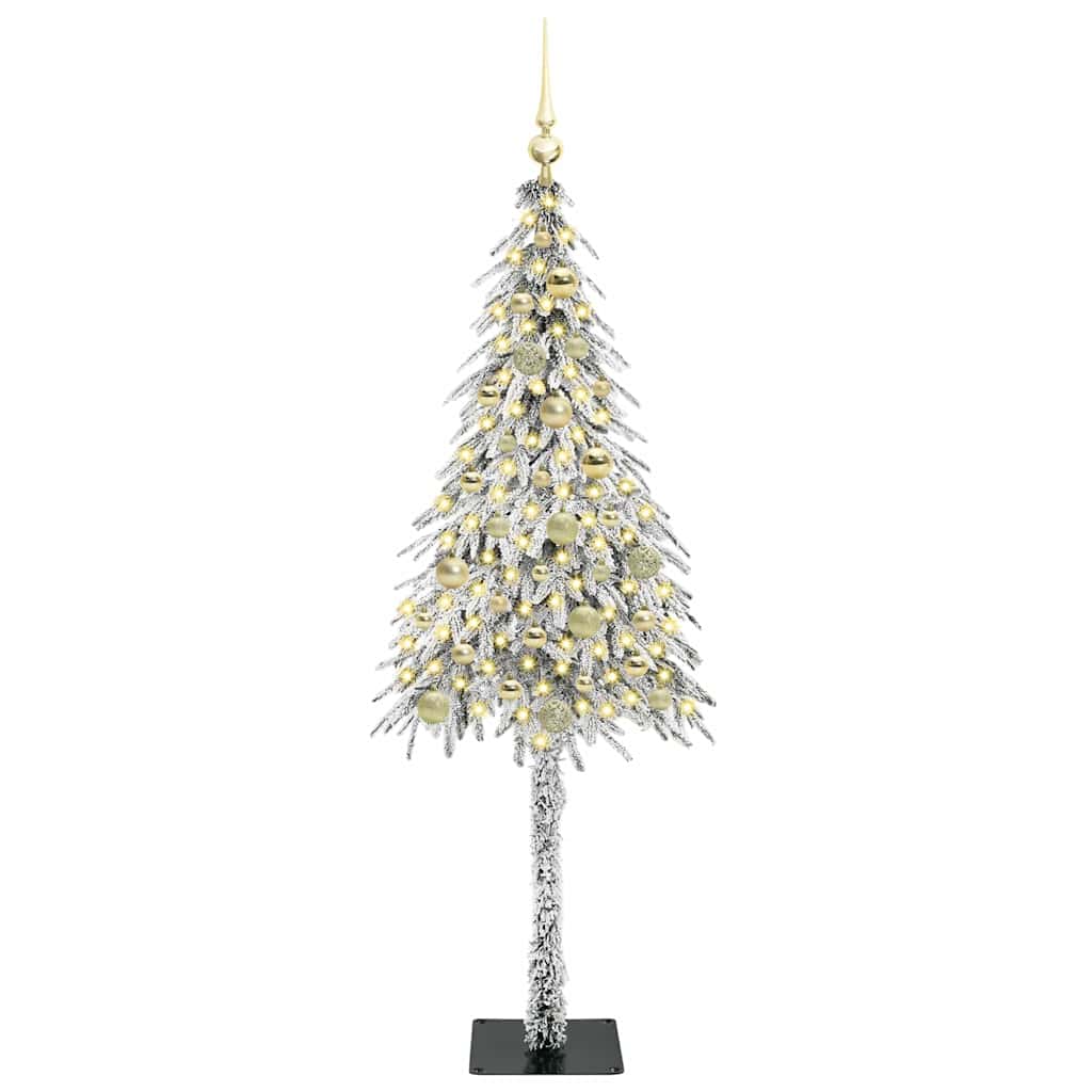 Juletre med 150 LED med stativ Hvit 150 cm PE og stål