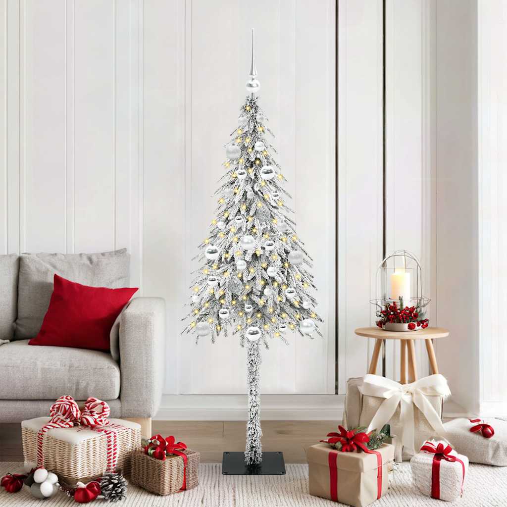 Juletre med 150 LED med stativ Hvit 150 cm PE og stål