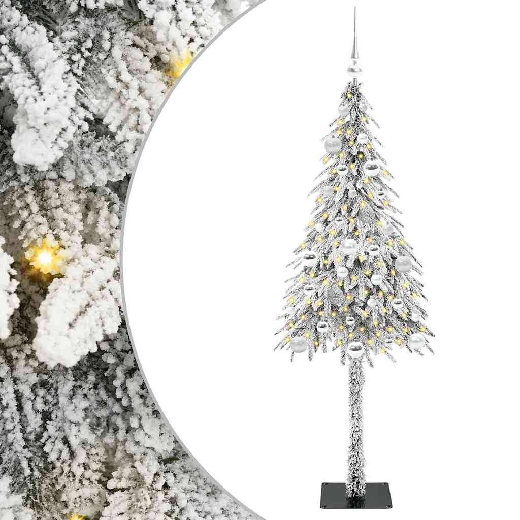 Juletre med 150 LED med stativ Hvit 150 cm PE og stål