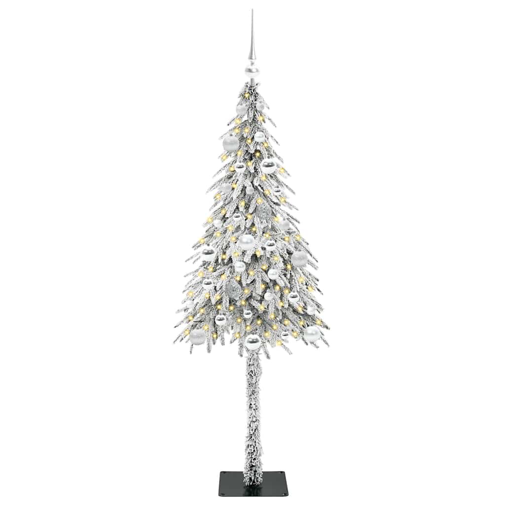 Juletre med 150 LED med stativ Hvit 150 cm PE og stål