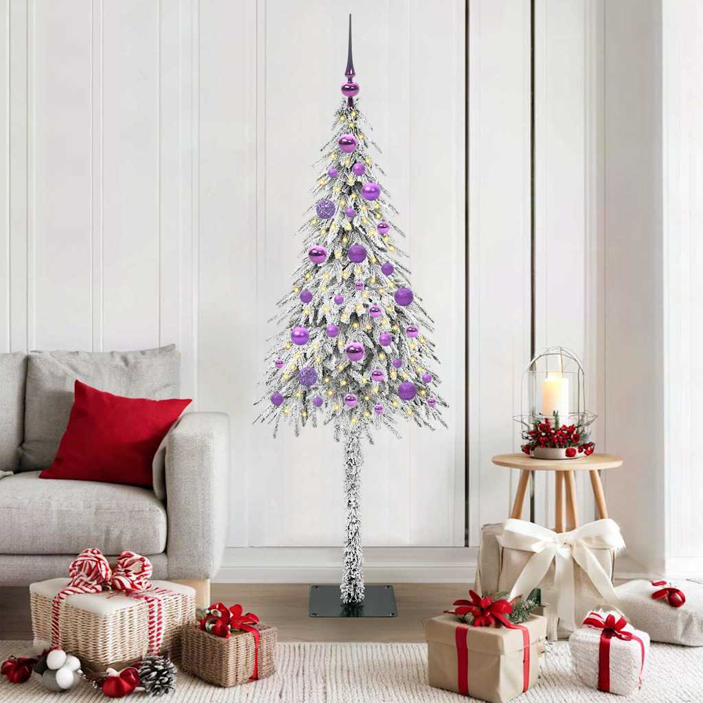 Juletre med 150 LED med stativ Hvit 150 cm PE og stål
