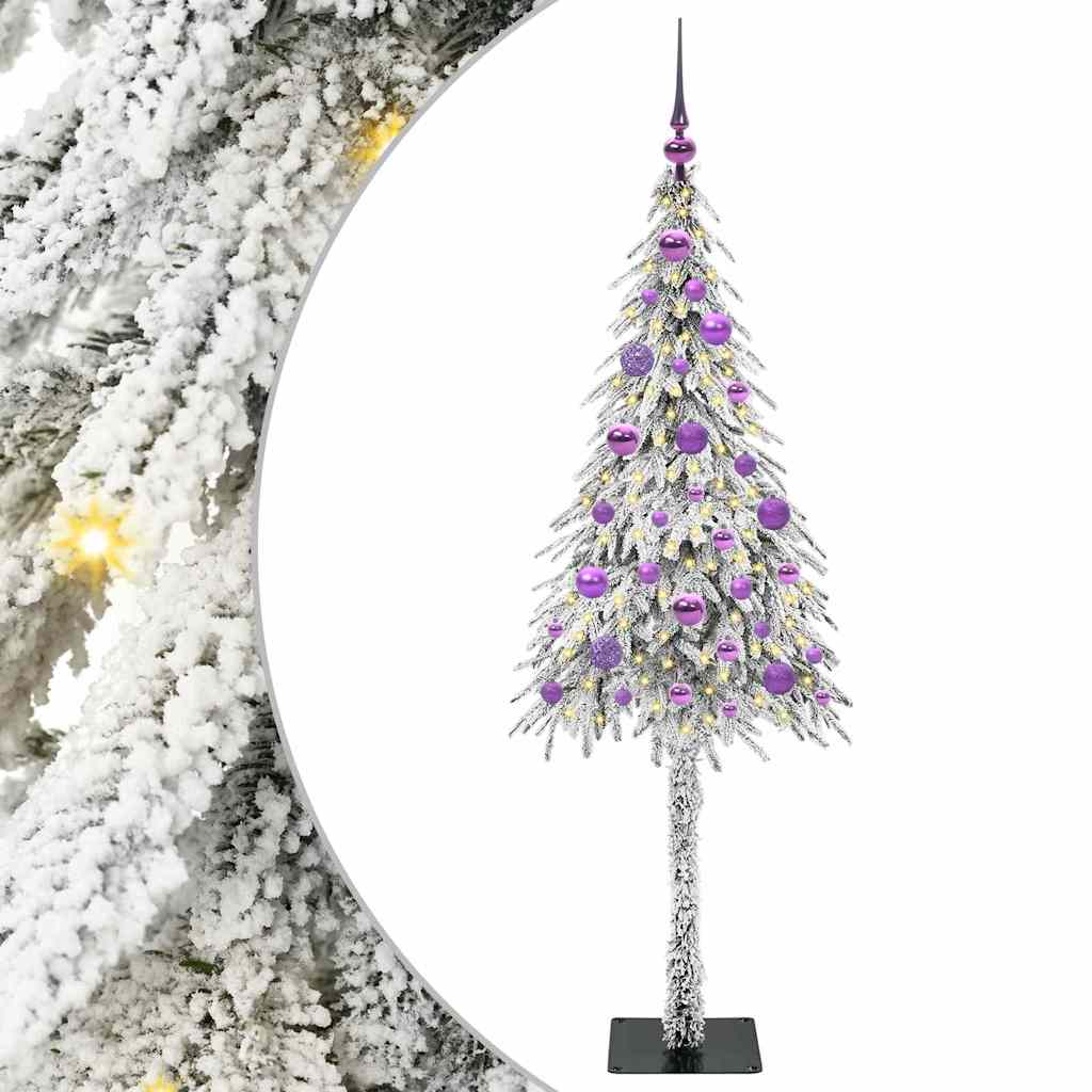 Juletre med 150 LED med stativ Hvit 150 cm PE og stål