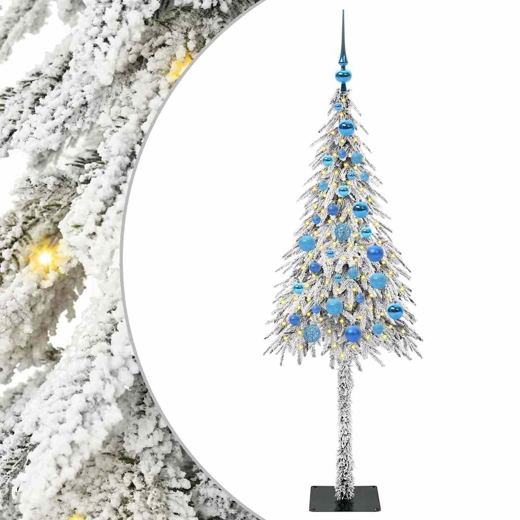 Juletre med 150 LED med stativ Hvit 150 cm PE og stål