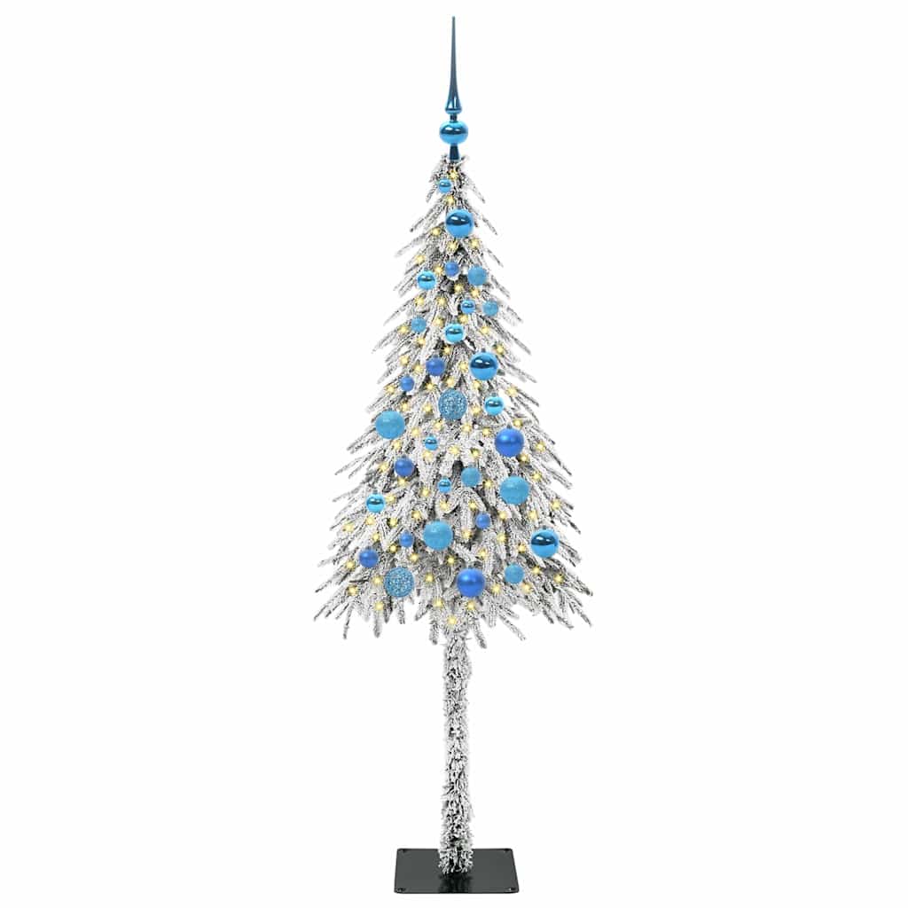Juletre med 150 LED med stativ Hvit 150 cm PE og stål