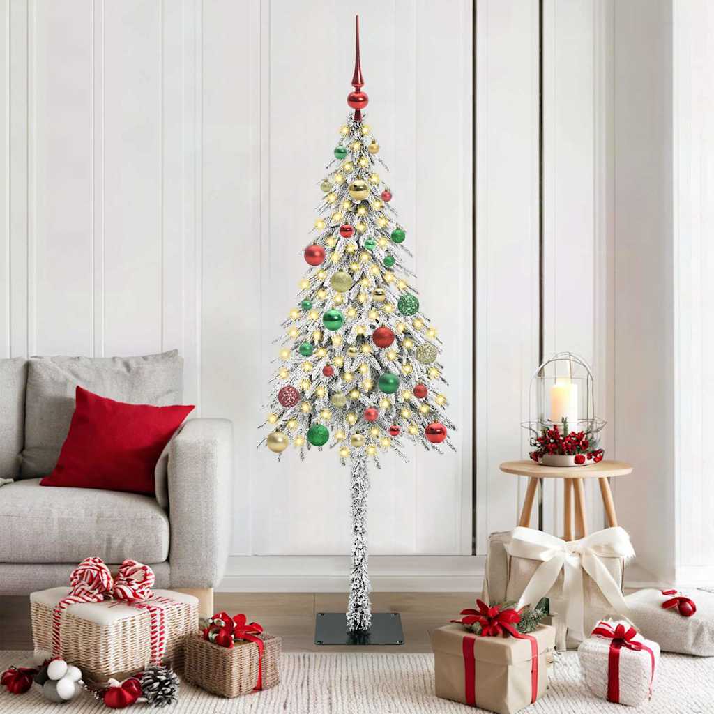 Juletre med 150 LED med stativ Hvit 150 cm PE og stål