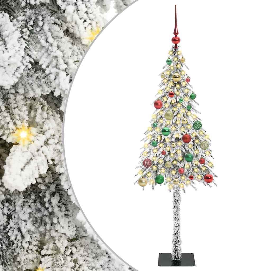 Juletre med 150 LED med stativ Hvit 150 cm PE og stål