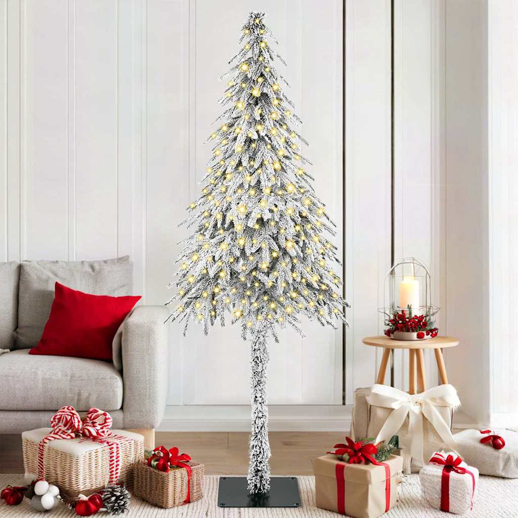 Juletre med 300 LED med stativ Hvit 180 cm PE og stål