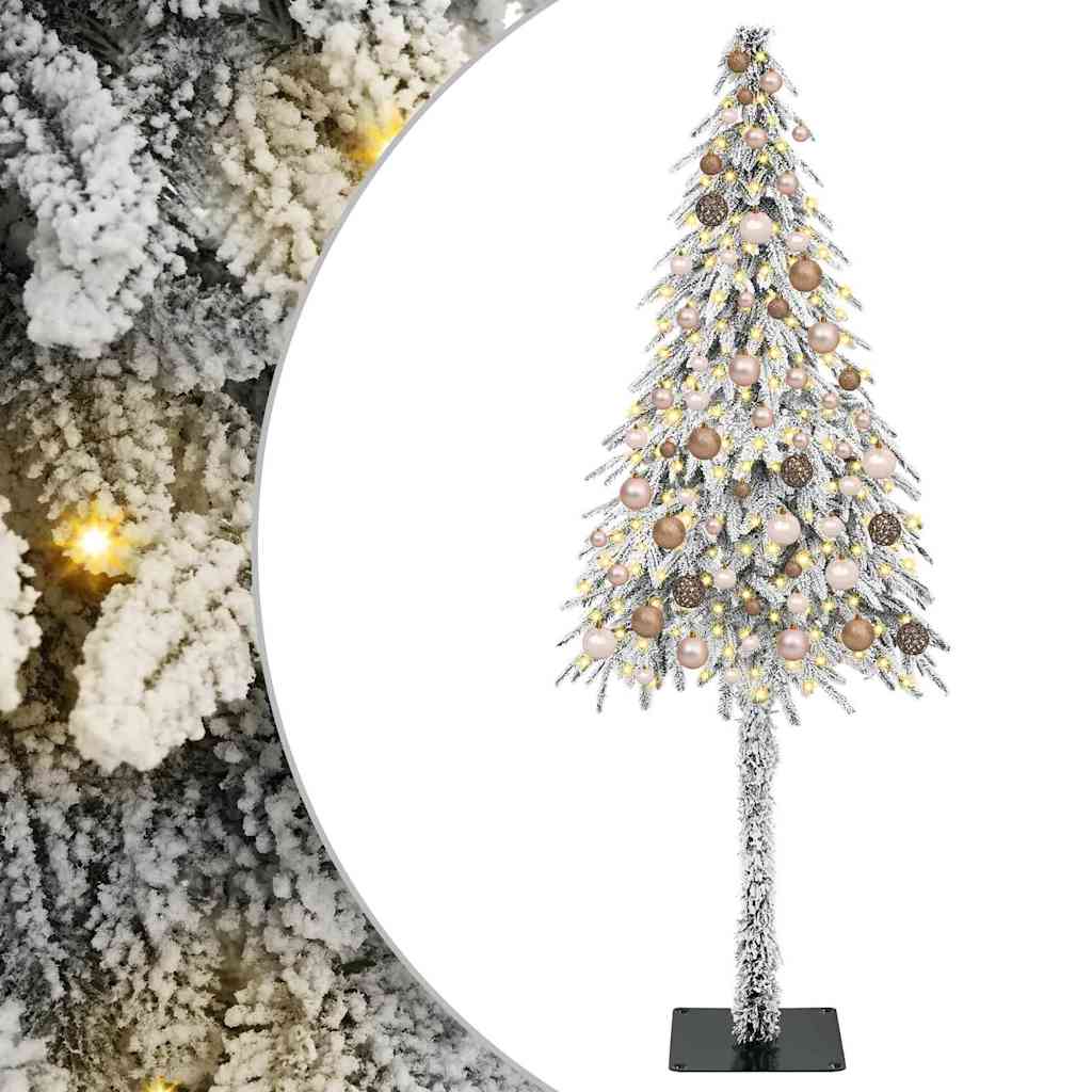 Juletre med 300 LED med stativ Hvit 180 cm PE og stål
